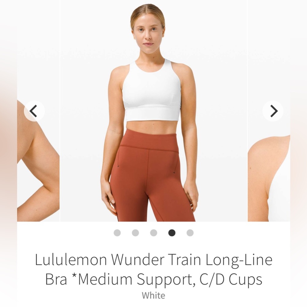 Lululemon Wunder Train CD Sports Bra White Size 6